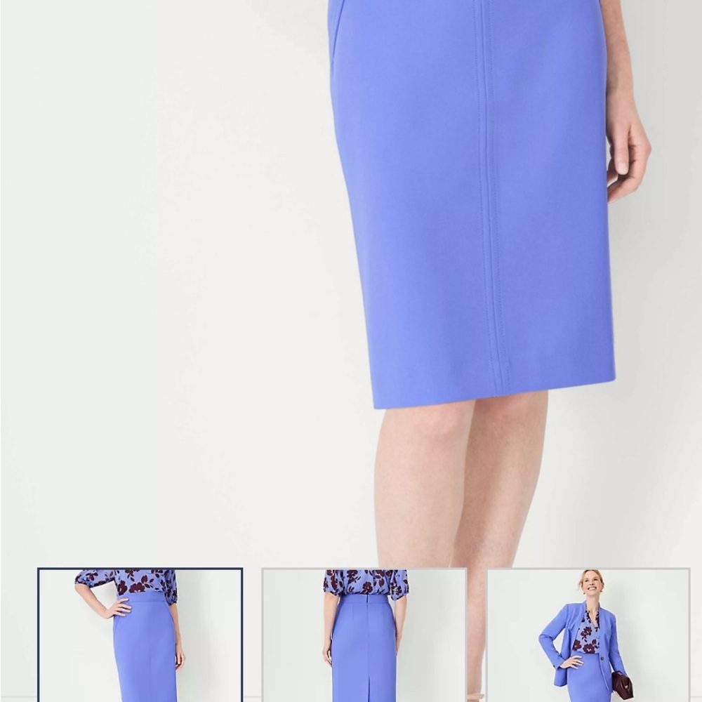 Elegant Blue-Periwinkle Pencil Skirt